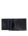 Piquadro - Men's vertical wallet with coin pocket, Blue Square model