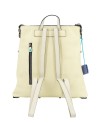 Gabs - Women's Convertible Two-Tone Leather Backpack, Size M, Aria Black