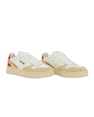 Ynot - Men's Leather Sneakers, New York Line - WHITERED 2