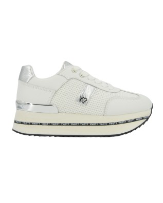 Ynot - Women's Suede Platform Sneakers - White
