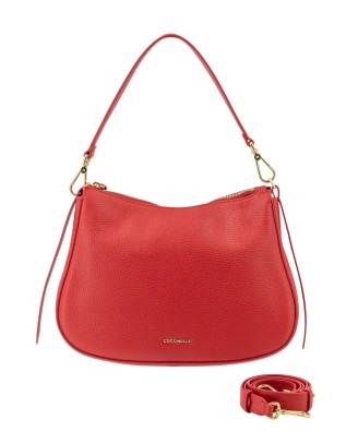 Coccinelle - Medium-sized leather shoulder bag with a shoulder