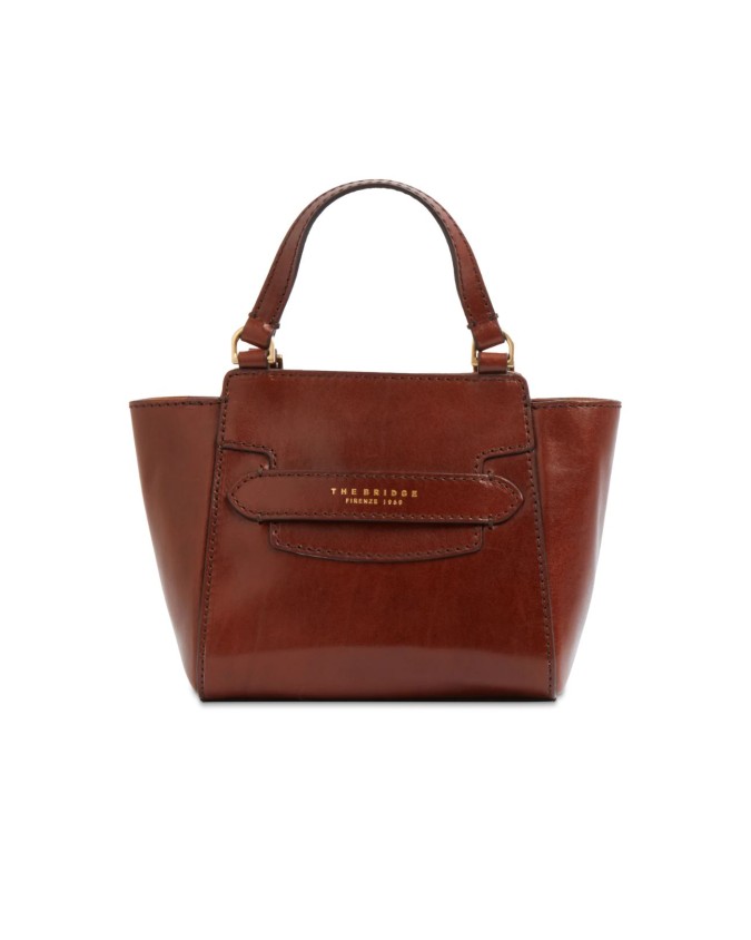 The Bridge - Borsa a mano in pelle con doppio manico e tracolla Lucrezia