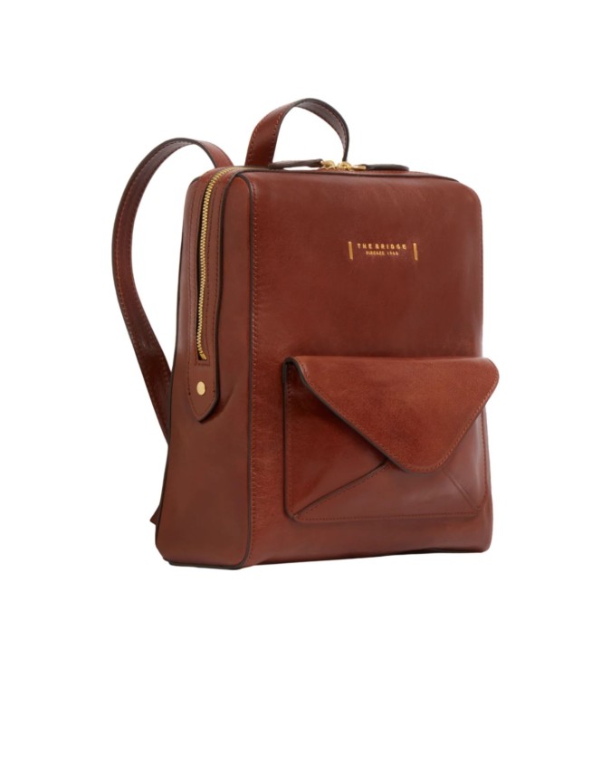 The Bridge - Zaino donna in pelle con tasca frontale Frida