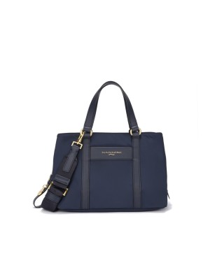 Nannini -  Borsa a mano in nylon e pelle con doppio manico Liberty 2