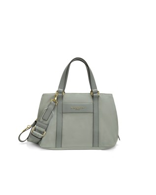Nannini -  Nylon and leather handbag with two...