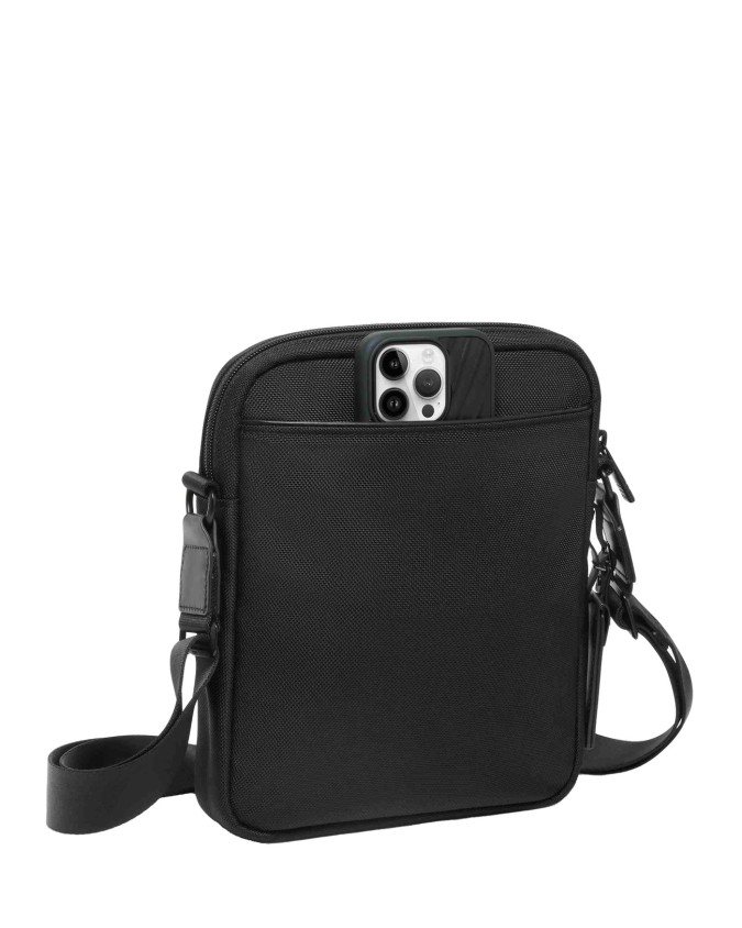 Tumi - Compact leather shoulder bag made of Alpha 3 ballistic
