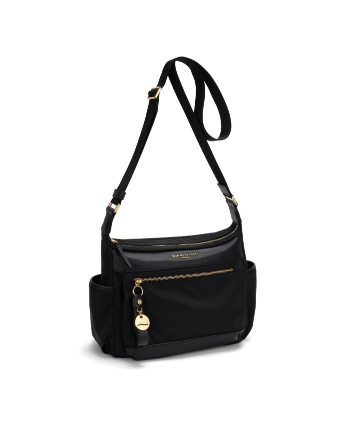 Nannini – Medium Shoulder Bag with Side Pockets in Nylon and
