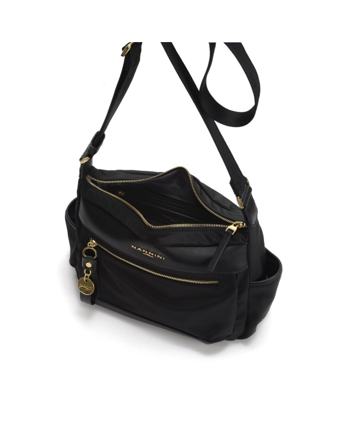  Nannini – Borsa a Tracolla Media con Tasche Laterali in Nylon
