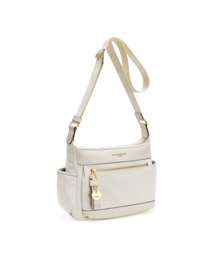 Nannini – Medium Shoulder Bag with Side Pockets in Nylon and