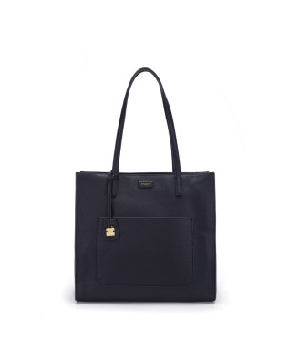 Nannini – Helga Leather Tote Bag with Double Handles - Navy