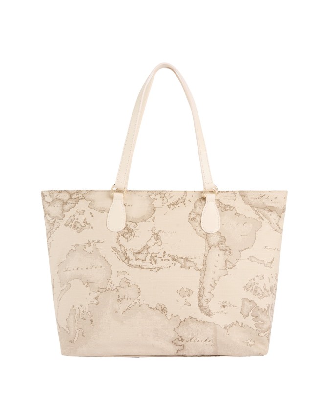Alviero Martini Prima Classe - Borsa shopping in tessuto soft stampa Geo Safari