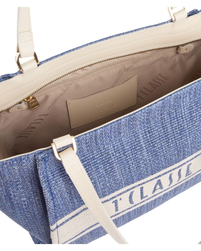 Alviero Martini Prima Classe - Borsa shopping in tessuto effetto rafia Coast
