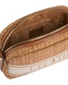 Alviero Martini Prima Classe - Borsa a tracolla reporter in tessuto effetto rafia Coast