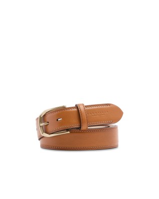 The Bridge - Men's 3.5 h leather belt with a gold...
