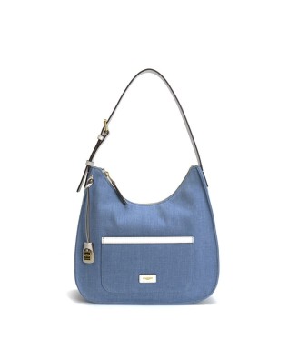 Nannini - Borsa a spalla hobo in denim e pelle Carla