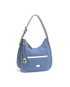 Nannini - Borsa a spalla hobo in denim e pelle Carla