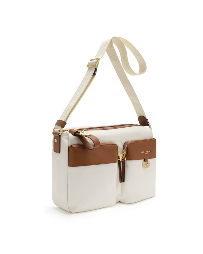 Nannini - Nylon and leather crossbody bag with Liberty-print