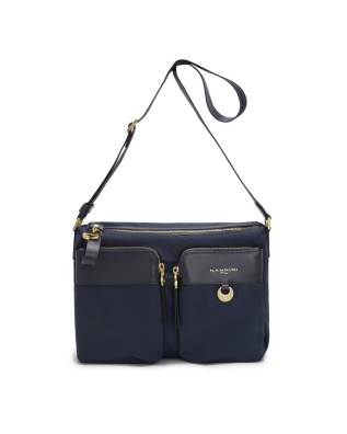  Nannini - Borsa a tracolla in nylon e pelle con tasche esterne 2