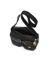 Nannini - Borsa a tracolla in nylon e pelle con tasche esterne