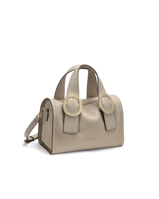  Nannini - Borsa a bauletto in pelle granata e scamosciata con 2