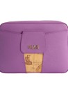 Alviero Martini Prima Classe - Saffiano-print embossed fabric reporter bag with shoulder strap, "Bloom City"