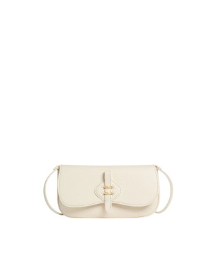 Coccinelle - Mavery Small Leather Flap Shoulder Bag - PEARL
