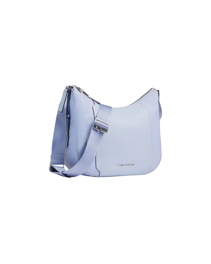  Piquadro - Borsa a tracolla donna in pelle e tessuto riciclato