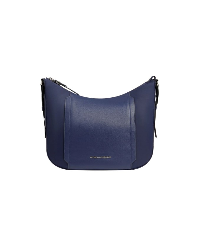  Piquadro - Borsa a tracolla donna in pelle e tessuto riciclato
