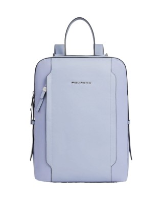  Piquadro - Zaino donna in pelle e tessuto riciclato porta pc