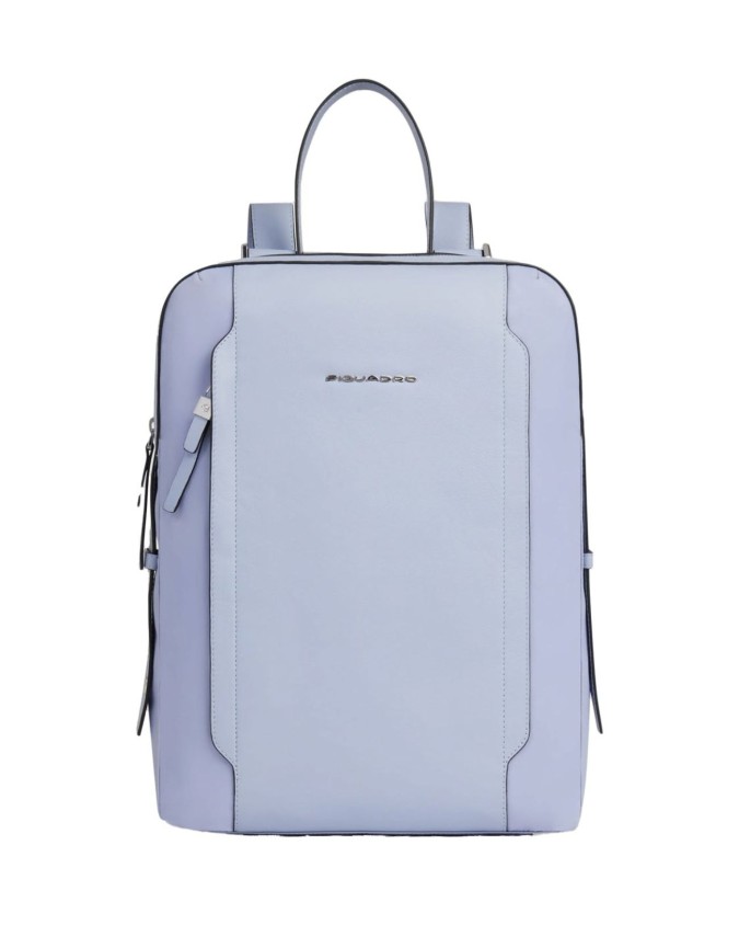  Piquadro - Zaino donna in pelle e tessuto riciclato porta pc
