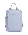  Piquadro - Zaino donna in pelle e tessuto riciclato porta pc