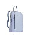  Piquadro - Zaino donna in pelle e tessuto riciclato porta pc