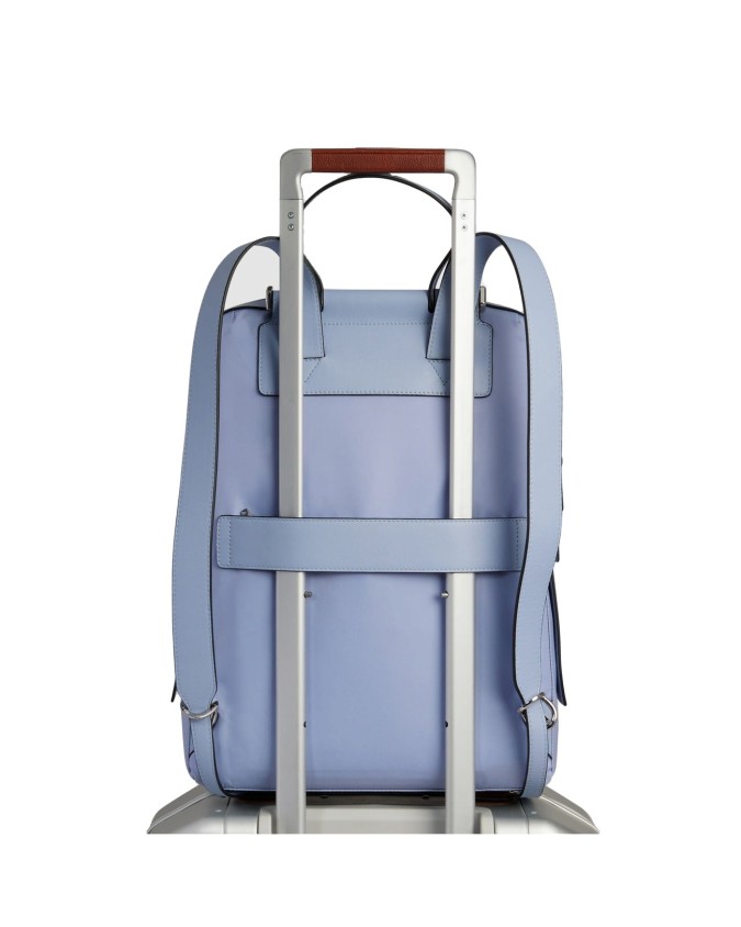  Piquadro - Zaino donna in pelle e tessuto riciclato porta pc