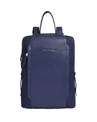  Piquadro - Zaino donna in pelle e tessuto riciclato porta pc