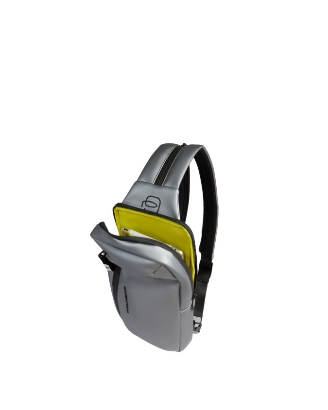  Piquadro - Zainetto monospalla in tessuto impermeabile porta