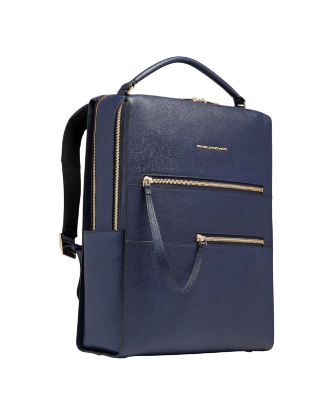  Piquadro - Zaino donna in pelle porta pc 15,6" con protezione