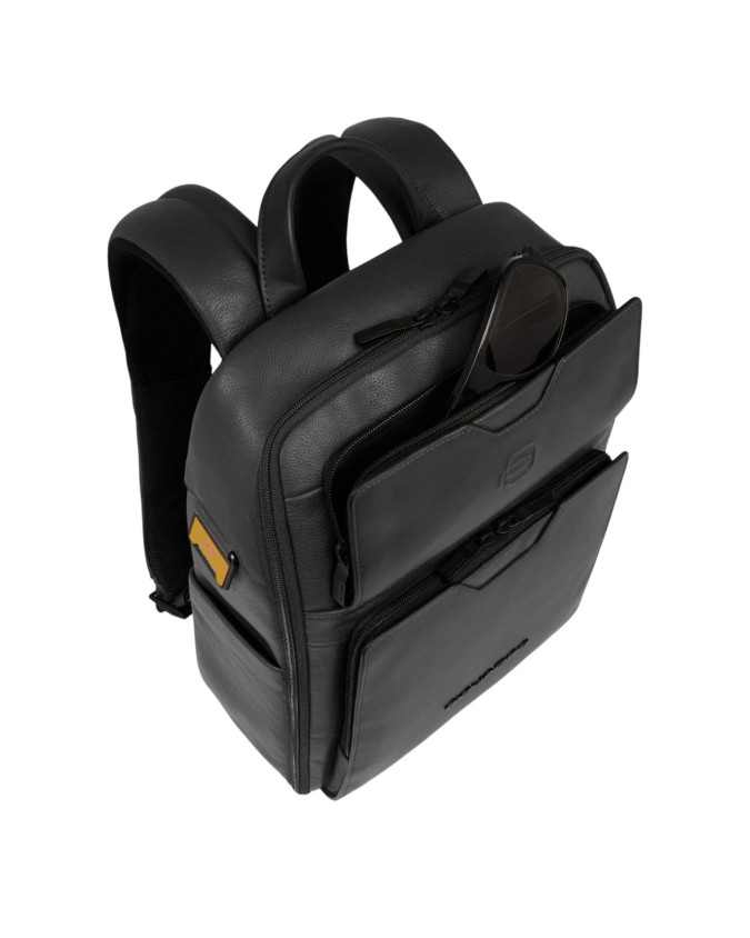  Piquadro - Zaino da viaggio in pelle porta pc 13.3'' con tasca