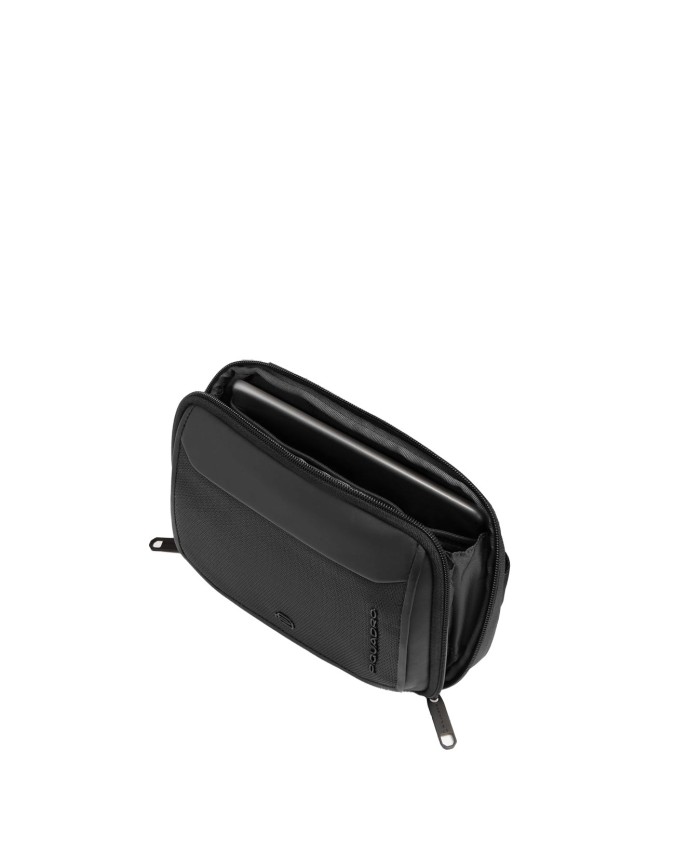 Piquadro - Tracolla orizzontale uomo porta iPad®mini in tessuto riciclato e pelle Lyss