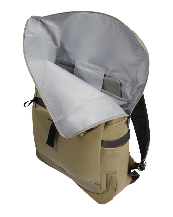  Piquadro - Zaino Roll-Top Porta Pc 15.6'' in Tessuto