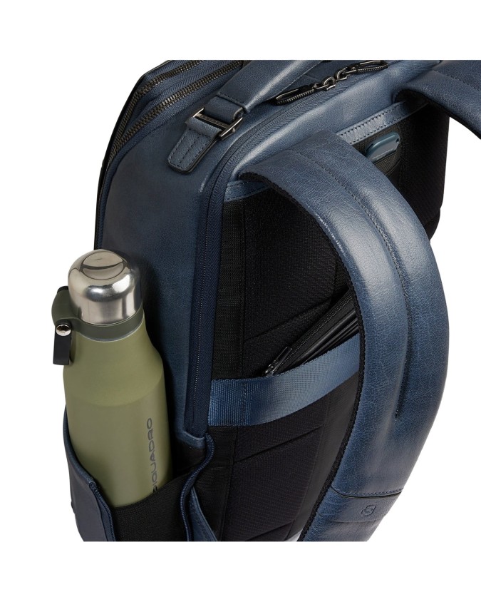 Piquadro - Zaino da viaggio in pelle personalizzabile porta pc 14" Solm