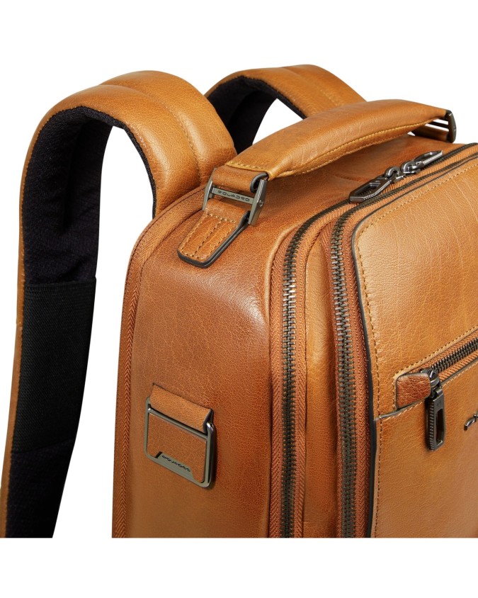  Piquadro - Zaino da viaggio in pelle personalizzabile porta pc