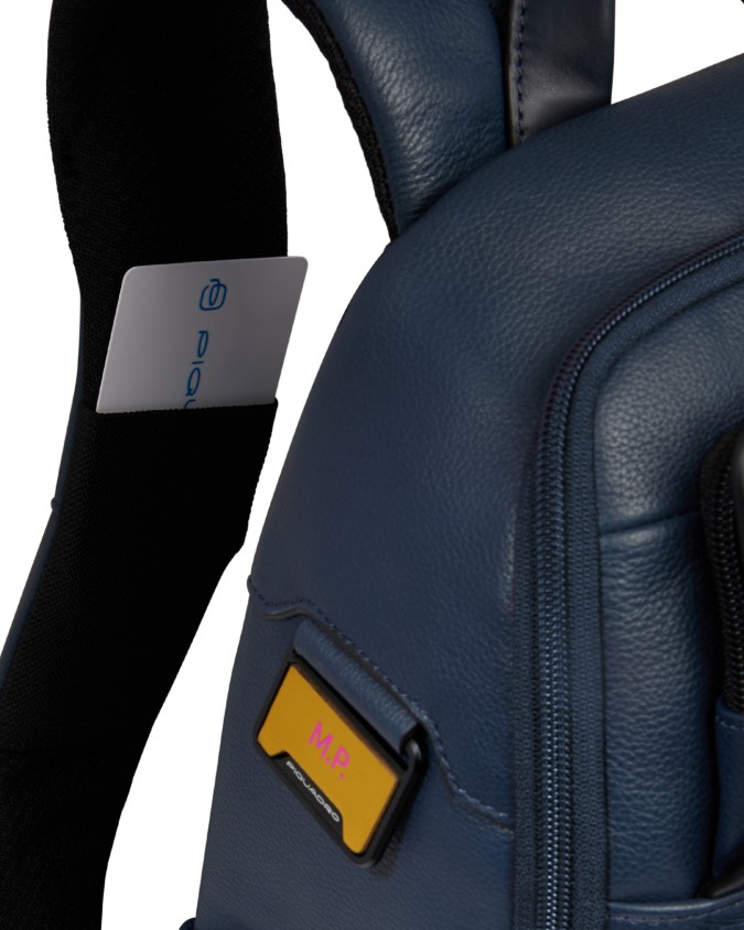  Piquadro - Zaino da viaggio in pelle porta pc 13.3'' con tasca