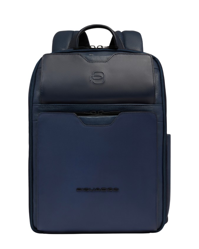  Piquadro - Zaino da viaggio in pelle porta pc 13.3'' con tasca