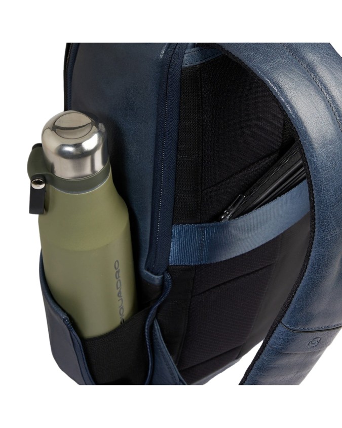 Piquadro - Zaino da viaggio in pelle personalizzabile porta pc 15.6" Solm