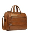 Piquadro - Solm leather briefcase with two handles, designed to hold a 15.6-inch laptop