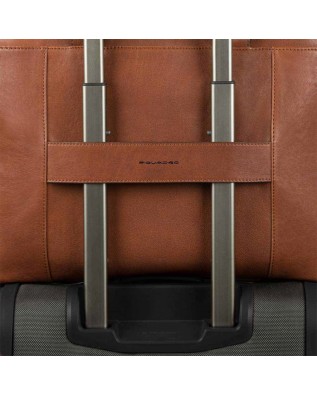 PIQUADRO - Cartella in pelle due manici BagMotic - Testa di 2