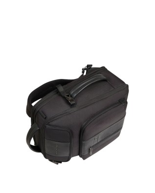  Piquadro - Zaino da viaggio espandibile in pelle e tessuto 2