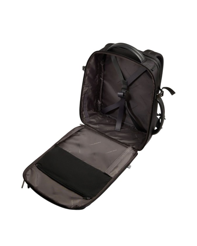 Piquadro - Zaino da viaggio espandibile in pelle e tessuto porta pc 15,6" Brief 2