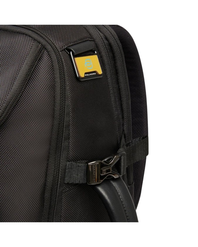 Piquadro - Zaino da viaggio espandibile in pelle e tessuto porta pc 15,6" Brief 2