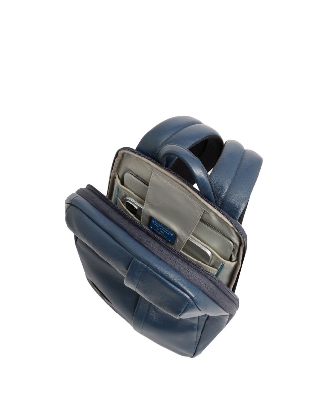 Piquadro - Zaino uomo espandibile in pelle porta pc 14"
